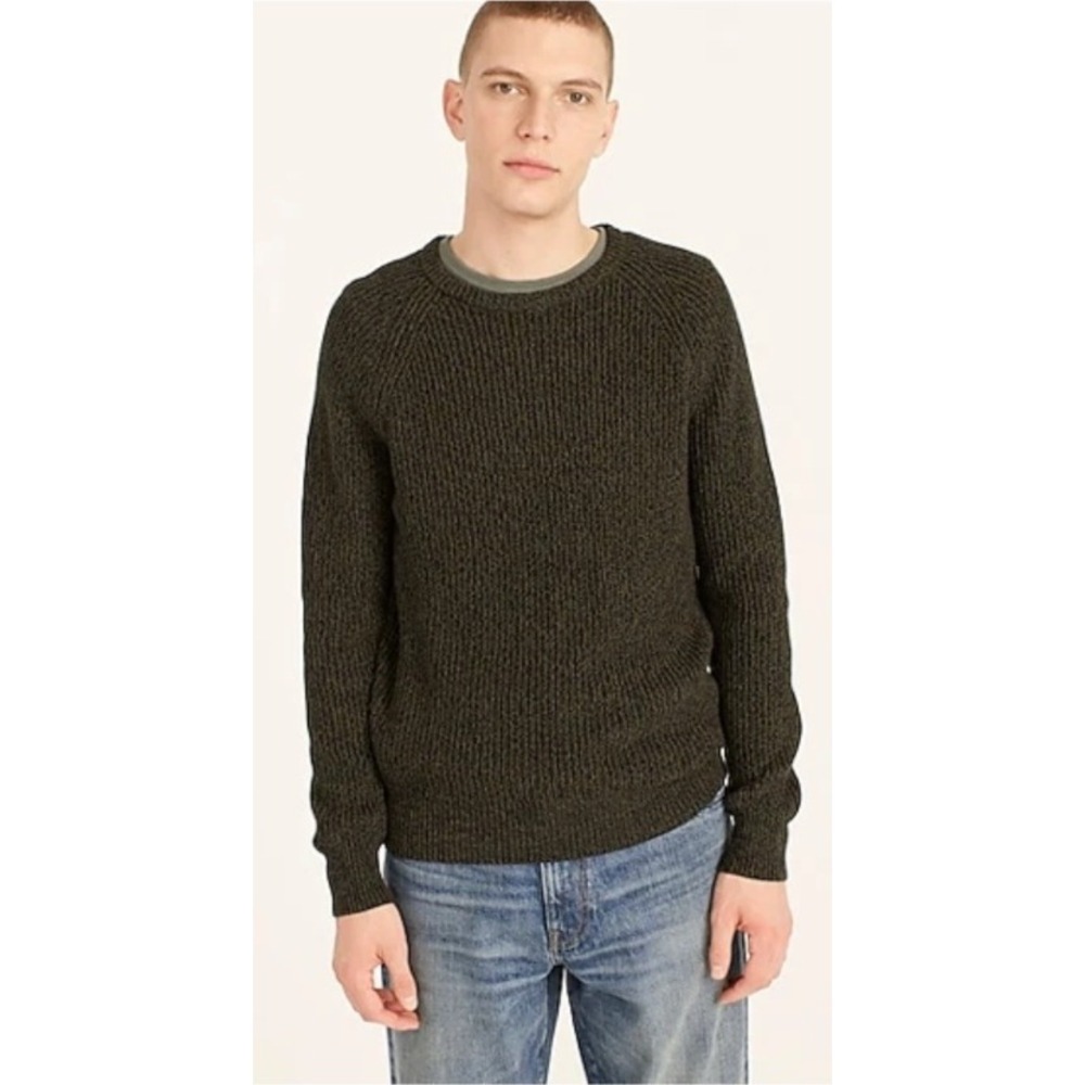 J.‎ Crew Mens Crew Neck Ribbed Knit Sweater - Green - XL NWT $98